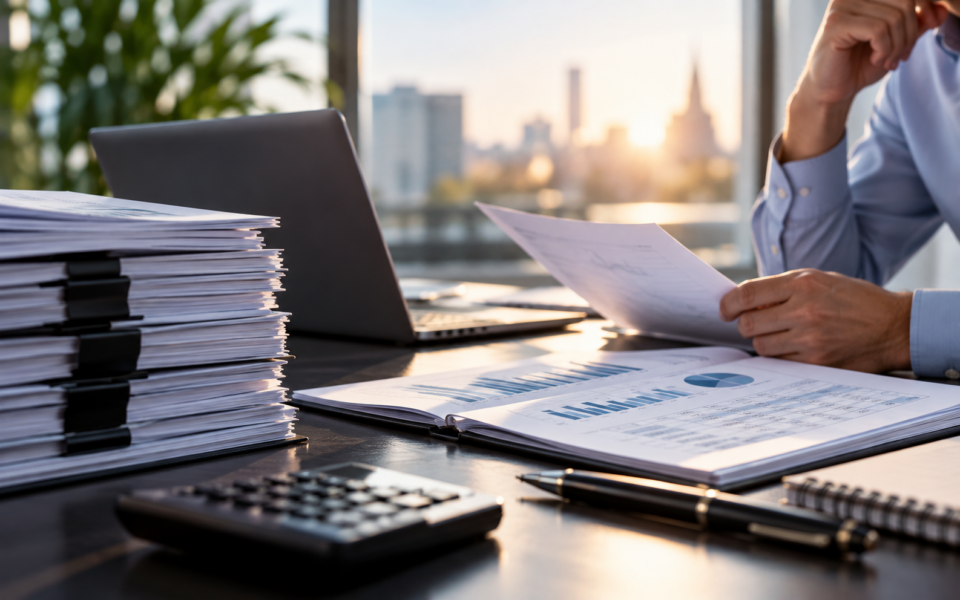 Analytische Werkplek Met Financiële Rapporten